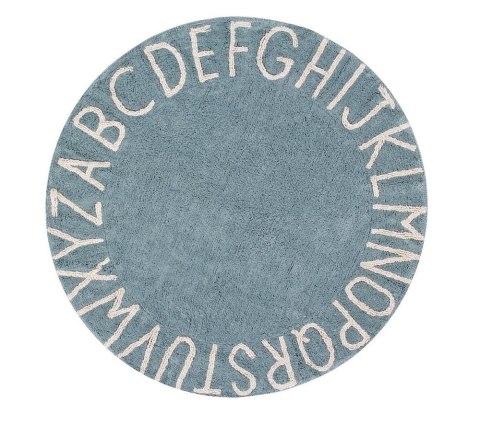 Dywan Bawełniany Edukacyjny Alfabet – Vintage Azul – Śr. 150 cm