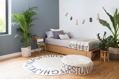 Dywan Bawełniany Edukacyjny Alfabet – Natural Negro – Śr. 150 cm