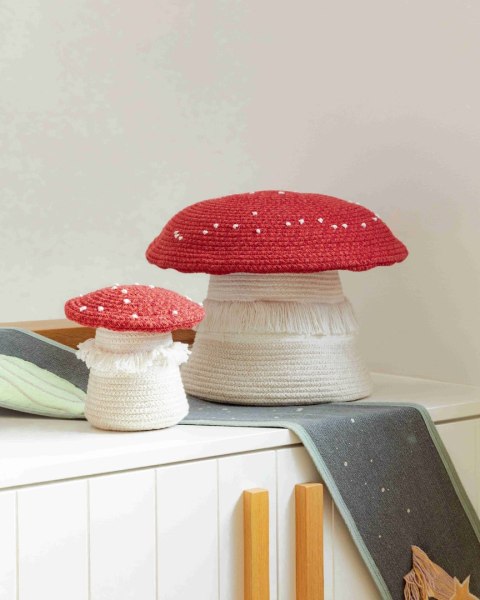 Kosz Bawełniany Duży w Kształcie Muchomora – 38 cm