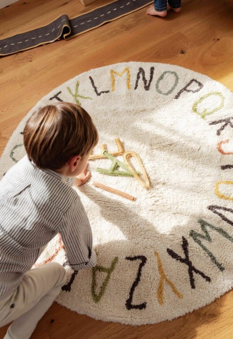Dywan Bawełniany Edukacyjny Alfabet z Poduszkami – Śr. 120 cm