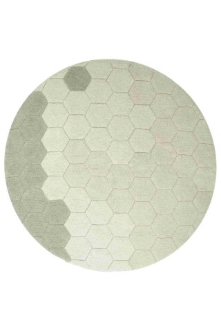 Dywan Bawełniany Okrągły Plaster Miodu – Szałwiowy Błękit – Śr. 140 cm