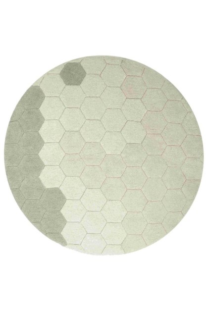 Dywan Bawełniany Okrągły Plaster Miodu – Szałwiowy Błękit – Śr. 140 cm
