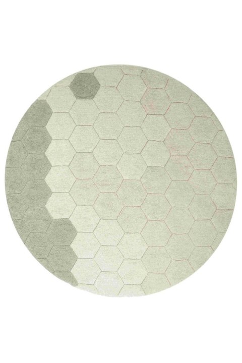 Dywan Bawełniany Okrągły Plaster Miodu – Szałwiowy Błękit – Śr. 140 cm