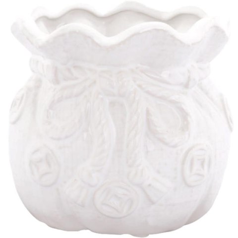 Wazon Ceramiczny Sakiewka - Biały – 12,5 cm