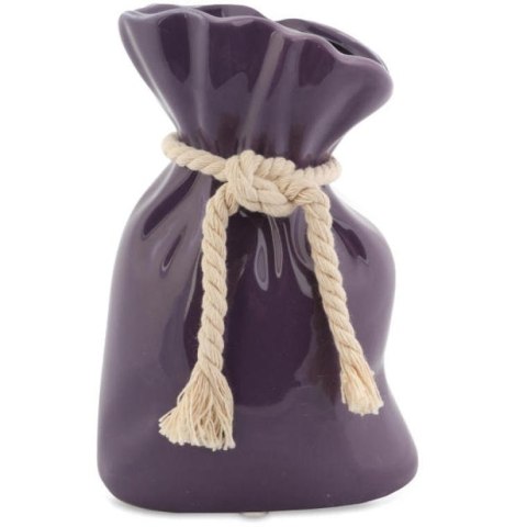 Wazon Ceramiczny Sakiewka - Fioletowy - 16,5 cm