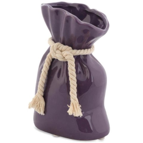 Wazon Ceramiczny Sakiewka - Fioletowy - 16,5 cm