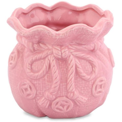 Wazon Ceramiczny Sakiewka - Różowy – 12,5 cm