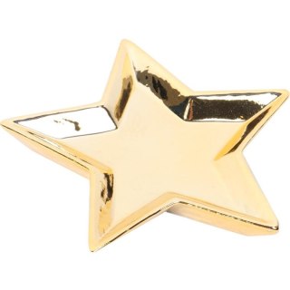 Świecznik Ceramiczny Gwiazda - Złoty - 12 cm
