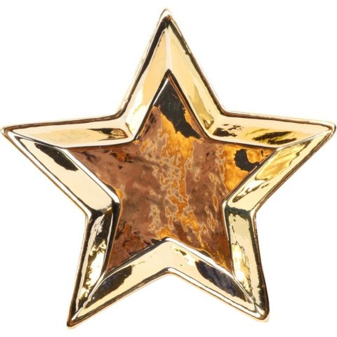 Świecznik Ceramiczny Gwiazda - Złoty - 12 cm