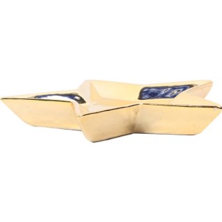 Świecznik Ceramiczny Gwiazda - Złoty - 12 cm