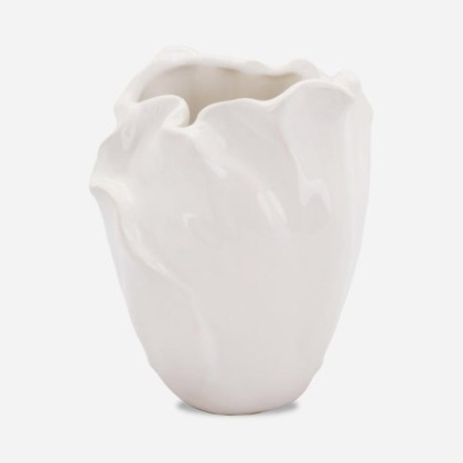 Wazon Ceramiczny Płatki Kwiatów - Biały – 12,5 cm