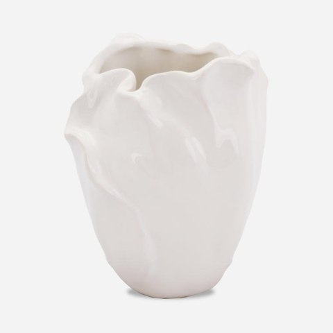 Wazon Ceramiczny Płatki Kwiatów - Biały – 12,5 cm