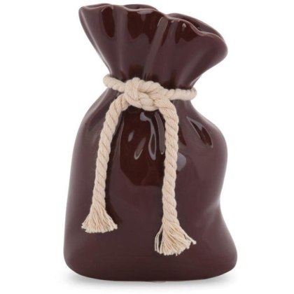 Wazon Ceramiczny Sakiewka - Brązowy – 16,5 cm