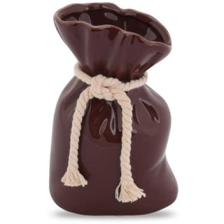 Wazon Ceramiczny Sakiewka - Brązowy – 16,5 cm