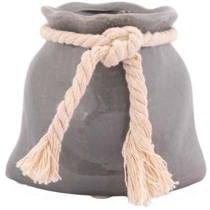 Wazon Ceramiczny Sakiewka - Szary – 9,5 cm