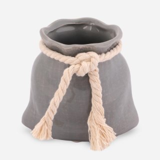 Wazon Ceramiczny Sakiewka - Szary – 9,5 cm