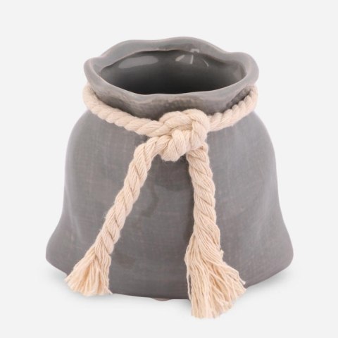 Wazon Ceramiczny Sakiewka - Szary – 9,5 cm