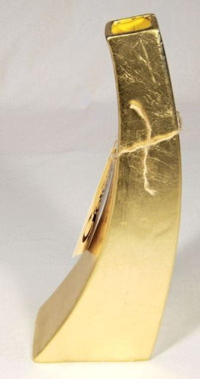 Złoty Wazon o Wygiętej Formie – 32 x 12 cm