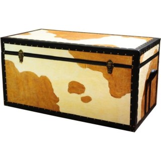 Skrzynia Rustykalna / Kufer - Imitacja Sierści Cielęcej - 100 x 51 cm