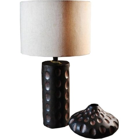 Lampa Stołowa Etniczna – Imitacja Rzeźbionego Drewna