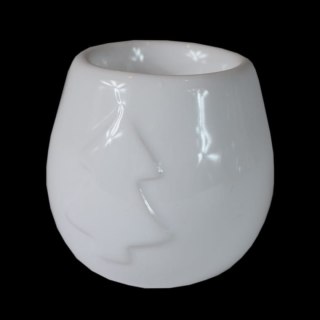 Świecznik Ceramiczny na Tealight - Biały - 6,5 x 7 cm