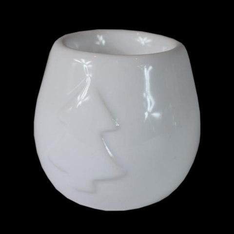 Świecznik Ceramiczny na Tealight - Biały - 6,5 x 7 cm