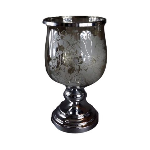 Świecznik z Opalizującego Szkła z Chromem – 38 cm