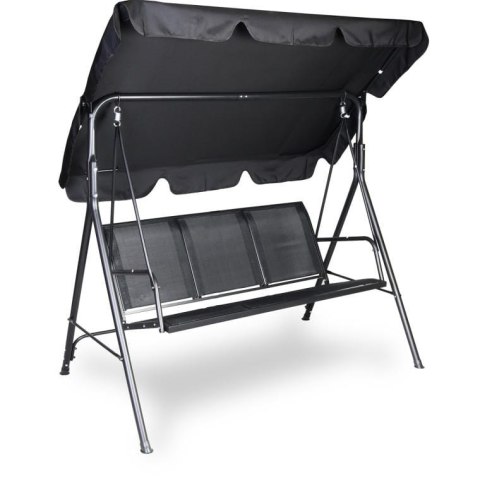 Sofa Wisząca Ogrodowa z Daszkiem - Czarna - 173 cm