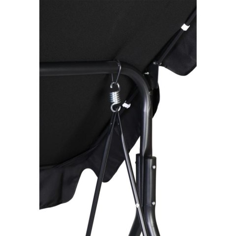 Sofa Wisząca Ogrodowa z Daszkiem - Czarna - 173 cm