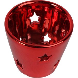 Świecznik Ceramiczny na Tealight - Czerwony - 10 cm