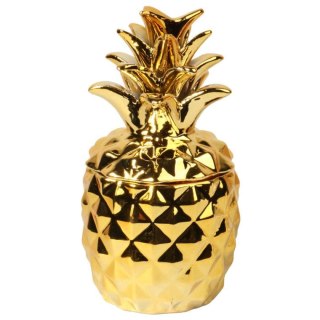Szkatułka Ceramiczna na Biżuterię – Złoty Ananas – 12 cm
