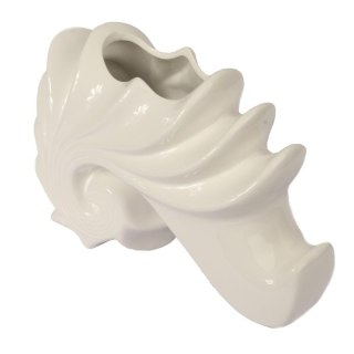 Wazon Ceramiczny Muszla - Biały – 26 cm