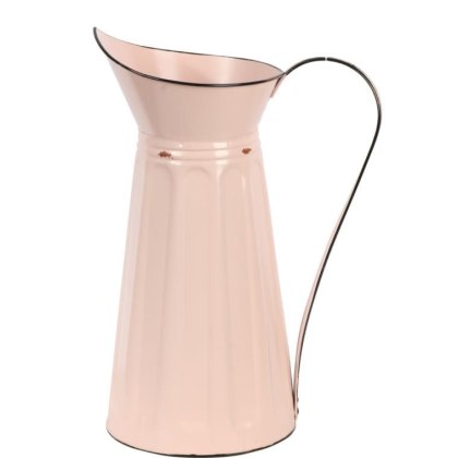 Metalowy Dzban Dekoracyjny do Kwiatów – Pudrowy Róż – 38 cm