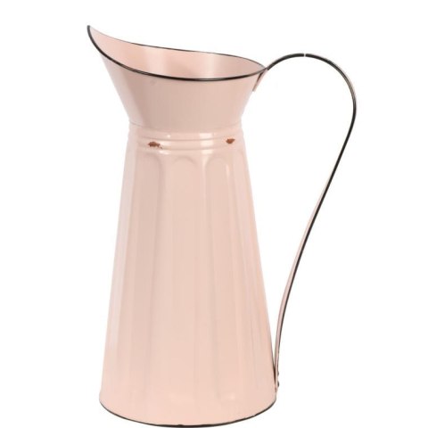 Metalowy Dzban Dekoracyjny do Kwiatów – Pudrowy Róż – 38 cm