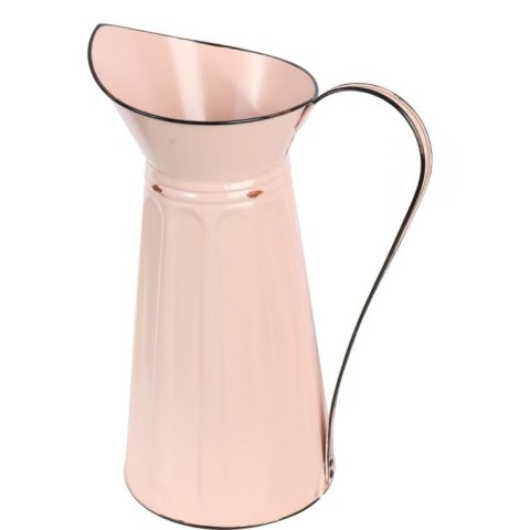 Metalowy Dzban Dekoracyjny do Kwiatów – Pudrowy Róż – 38 cm