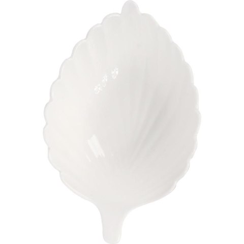 Komplet Białych Misek Ceramicznych w Kształcie Liścia - 3 szt.