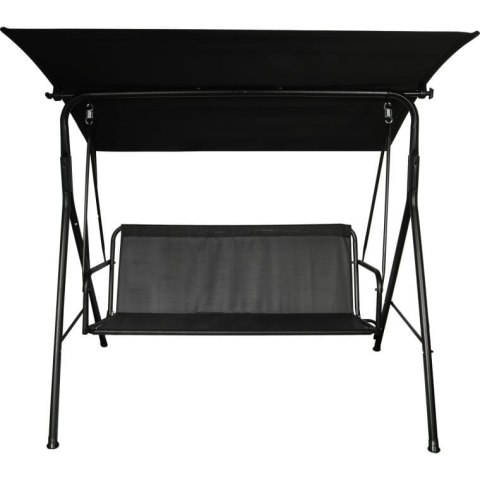 Sofa Wisząca Ogrodowa z Daszkiem - Czarna - 170 cm