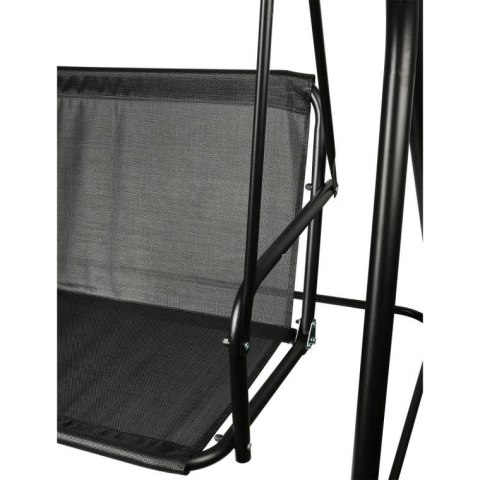 Sofa Wisząca Ogrodowa z Daszkiem - Czarna - 170 cm
