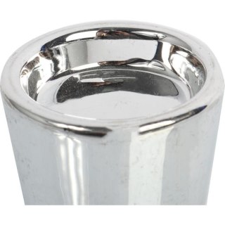 Świecznik Ceramiczny na Tealight - Srebrny - 6 x 6 cm