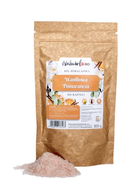 Odprężająca Sól Himalajska – Wanilia z Pomarańczą – 300 g