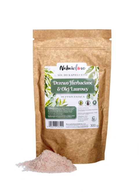 Oczyszczająca Sól Himalajska do Stóp – Drzewo Herbaciane i Laur – 300 g