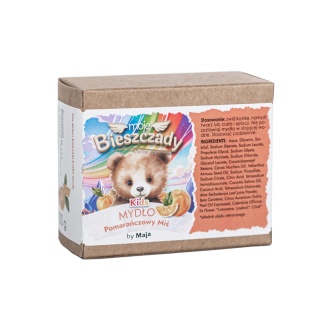 Ręcznie Robione Mydło – Pomarańczowy Miś z Rokitnikiem – Kids by Maja – 100g