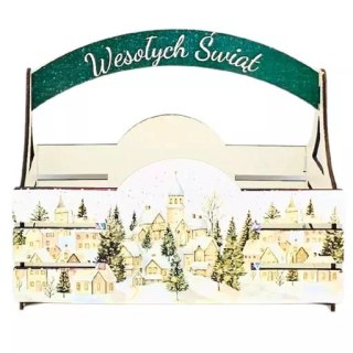 Koszyczek świąteczny pudełko prezentowe mikołajki Boże Narodzenie - DOMKI BIAŁE