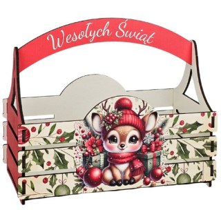 Koszyczek świąteczny pudełko prezentowe mikołajki Boże Narodzenie - RENIFER RENIA