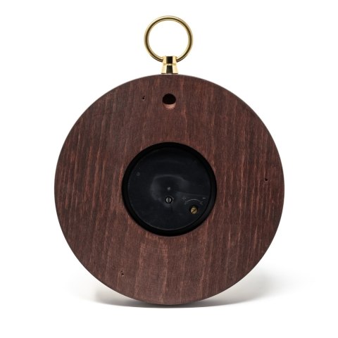 Barometr Analogowy z Widocznym Mechanizmem – Oprawa Drewniana – Średnica 14 cm