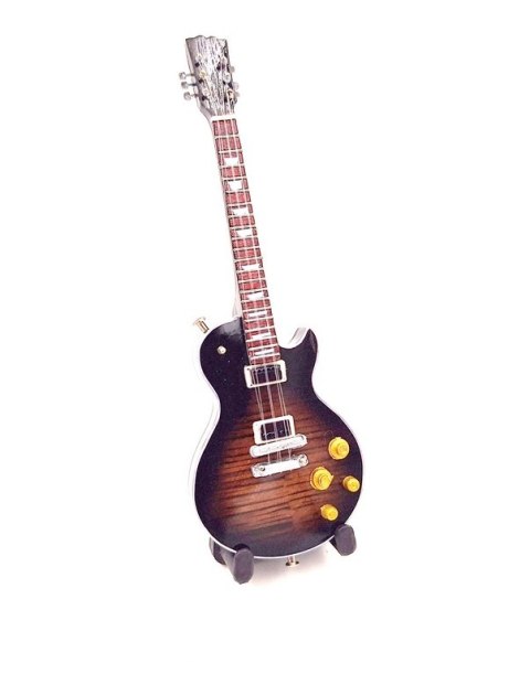 Miniaturowa Gitara z Drewna Mahoniowego na Stojaku – Motyw Hard Rock – Skala 1:6