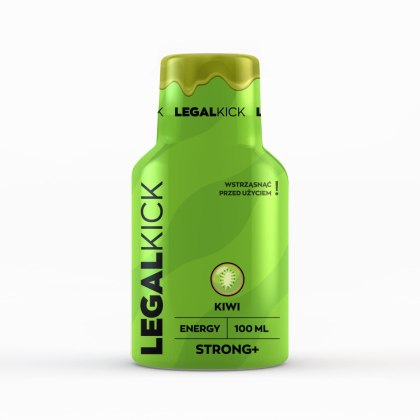 Orzeźwiający Shot Konopny STRONG+ do Wsparcia Koncentracji – Olej Konopny, L-Teanina i Kiwi – 100 ml