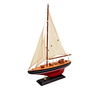 Model Jachtu Żaglowego (Slup) - Drewno – Wys. 42 cm