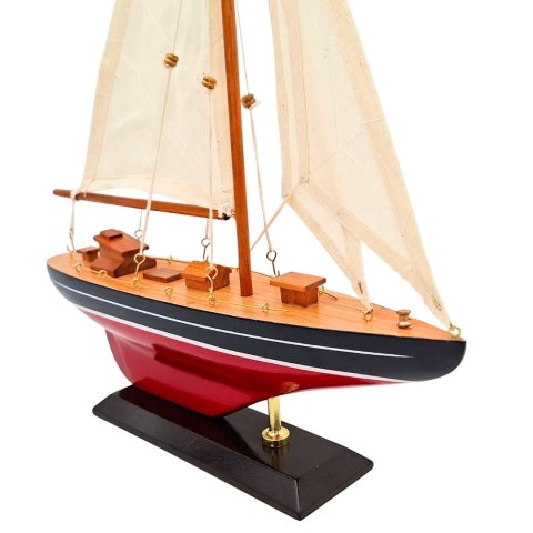 Model Jachtu Żaglowego (Slup) - Drewno – Wys. 42 cm