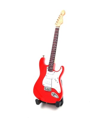 Miniaturowa Gitara Elektryczna na Stojaku – Drewno Mahoniowe – Skala 1:6